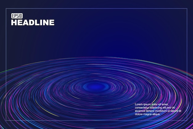 Sfondo vettoriale astratto di grandi dati di tecnologia di rete a spirale colorata