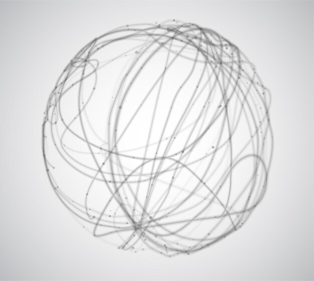 Sfondo vettoriale astratto di linee e punti, belle forme curve.