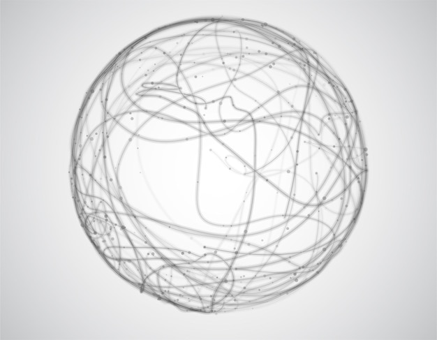 Sfondo vettoriale astratto di linee e punti, belle forme curve.