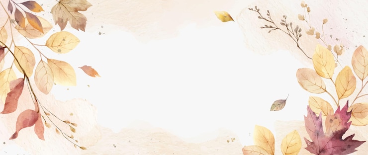 Vettore sfondo vettoriale autunnale con foglie acquerello, rami e texture arte dipinta a mano con un posto per il testo perfetto per la copertina di arte della parete web di design di carta da parati banner inviti