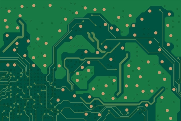 Sfondo vettoriale del circuito stampato Tecnologia hardware del computer elettronico Scheda madre