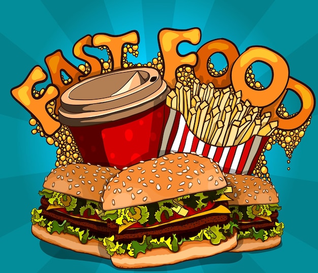 Sfondo vintage fast food