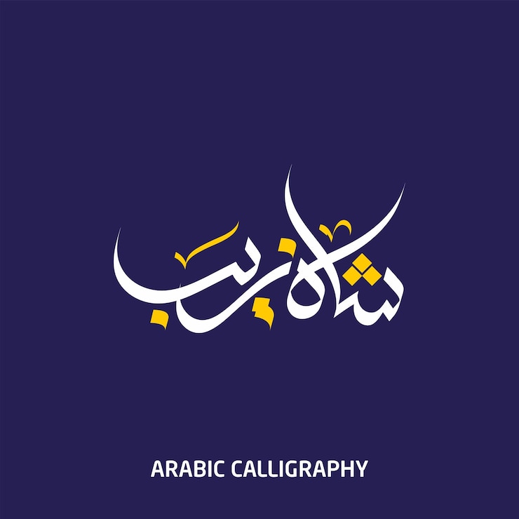 Vettore shah zaib nome calligrafia araba