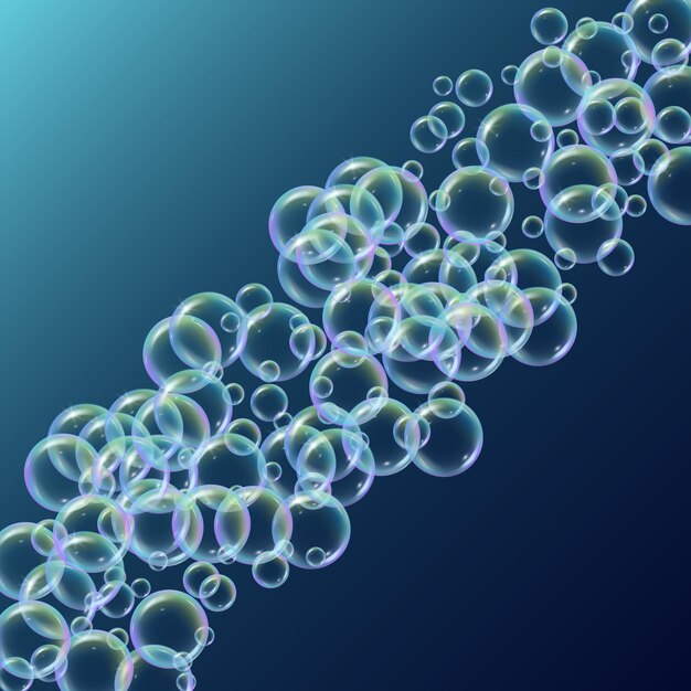 Shampo schiuma bolle di sapone colorate sullo sfondo