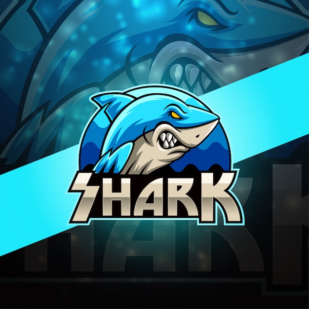 Shark esport mascot logo design