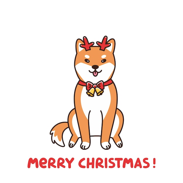 Shiba inu travestito da assistente di cervo Babbo Natale