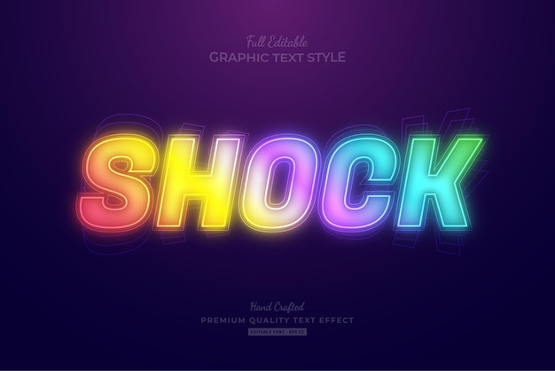 Shock gradiente bagliore neon modificabile effetto testo stile carattere