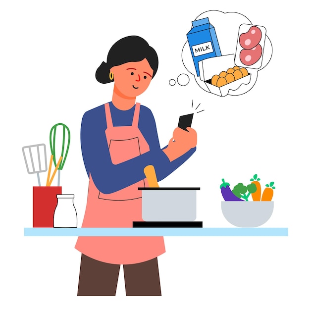 Shopping online mentre si cucina in cucina