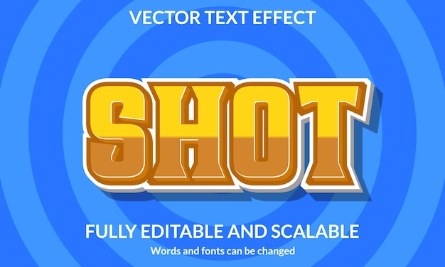 Shot 3D editabile modello vettoriale di tipografia con effetti di testo