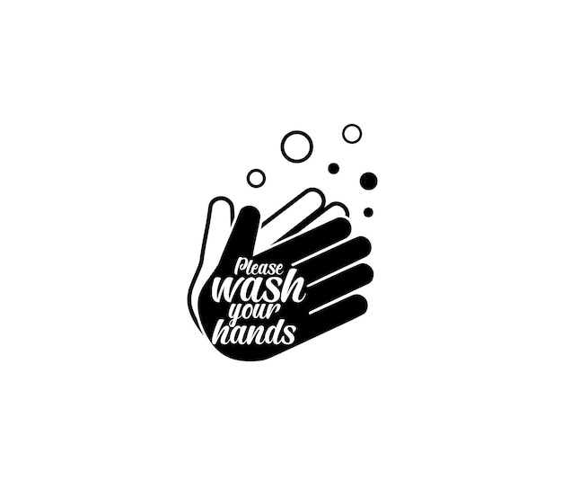 Si prega di lavarsi le mani simbolo illustrazione vettoriale vettore di lavaggio delle mani di consapevolezza del coronavirus