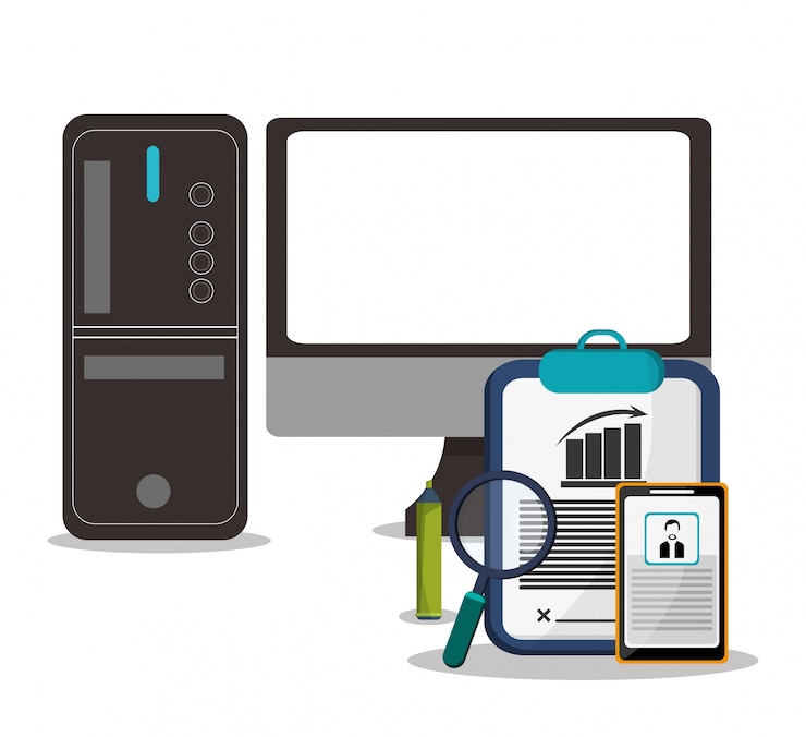 Vettore sicurezza informatica con design del computer