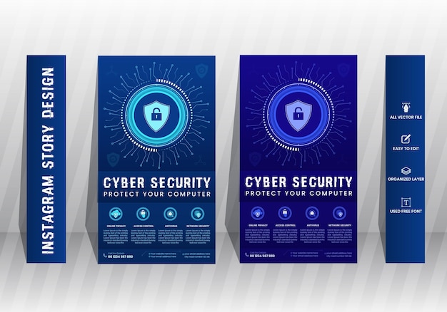 sicurezza informatica design di storie Instagram