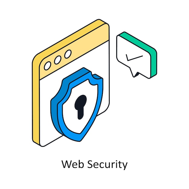 Sicurezza Web Icona di stile isometrico Simbolo su sfondo bianco EPS 10 File