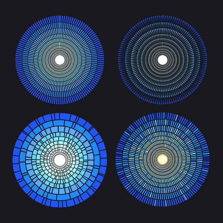 Vettore signature blue mosaic circles di proart per la tua arte
