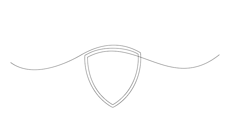Vettore signo di disegno della guardia protegge il simbolo lineare
