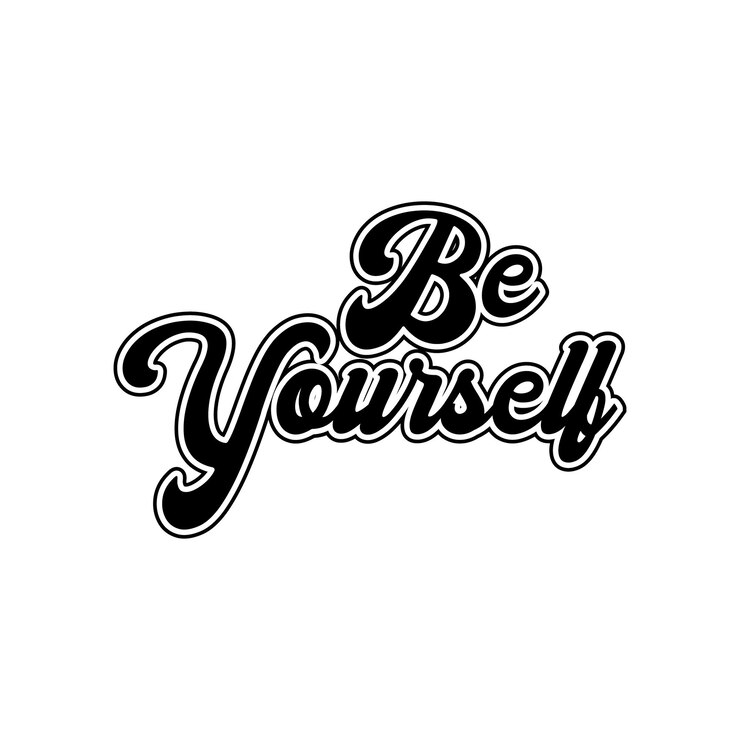 sii te stesso citazioni motivazionali lettering vector design