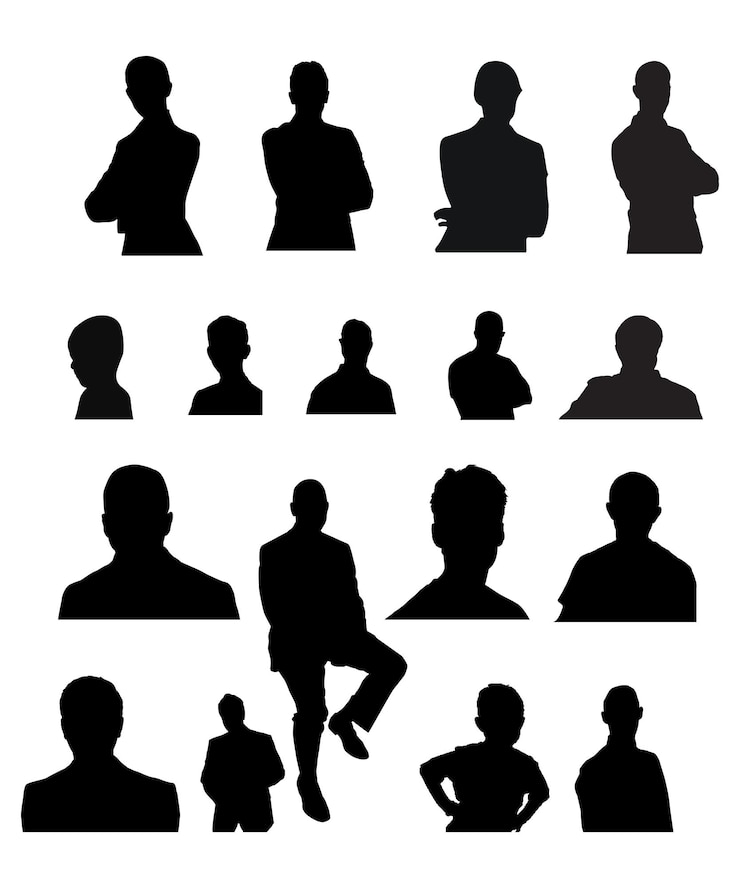 Vettore silhouette astratta vettoriale uomo d'affari dirigenti aziendali in diverse pose