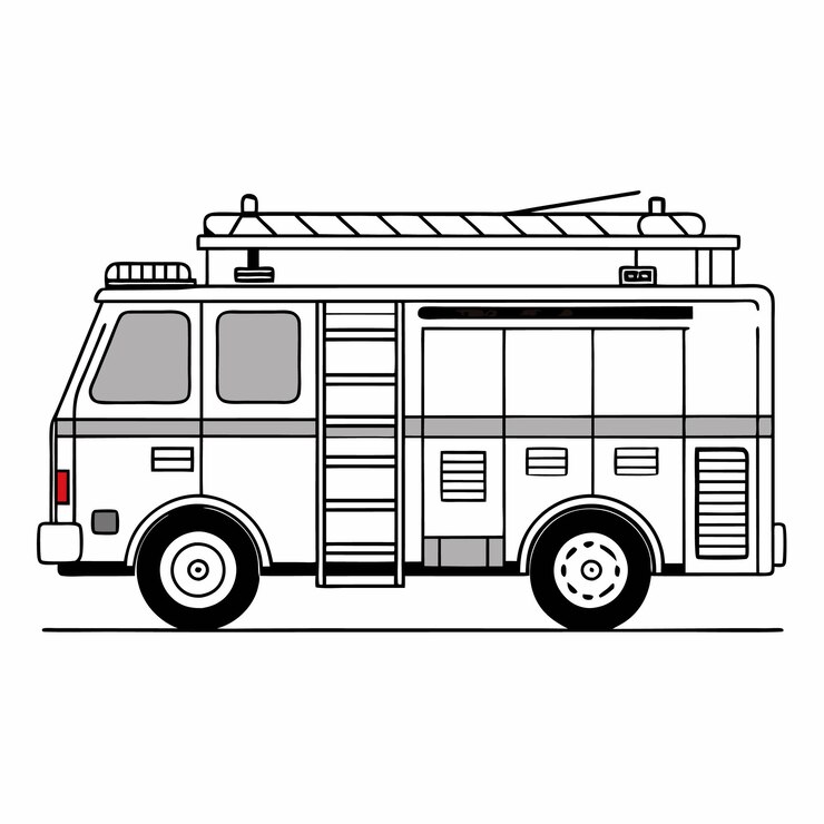 Vettore silhouette dell'auto dei vigili del fuoco
