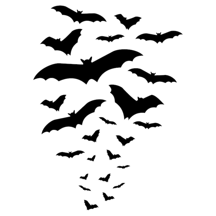 Vettore silhouette dello stormo di pipistrelli di halloween