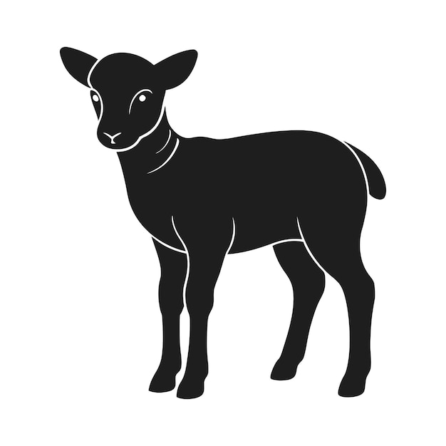 Silhouette di agnello di Pasqua Vector Illustrazione di animali carini per disegni festivi