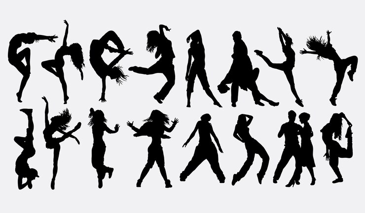 Silhouette di allenamento di danza