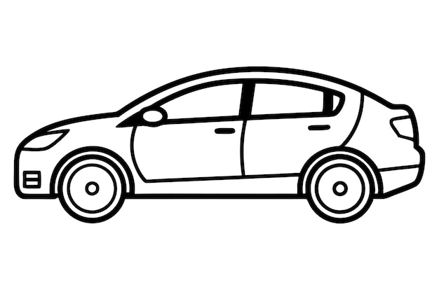 Silhouette di auto elettrica Iconica vettoriale e illustrazione Isolata su sfondo bianco