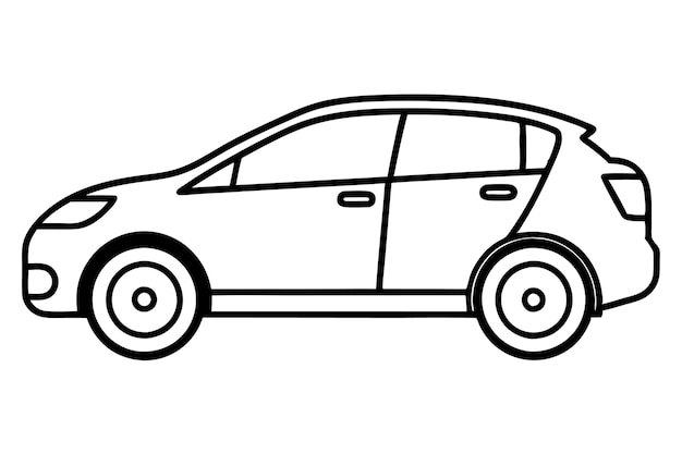 Silhouette di auto elettrica Iconica vettoriale e illustrazione Isolata su sfondo bianco