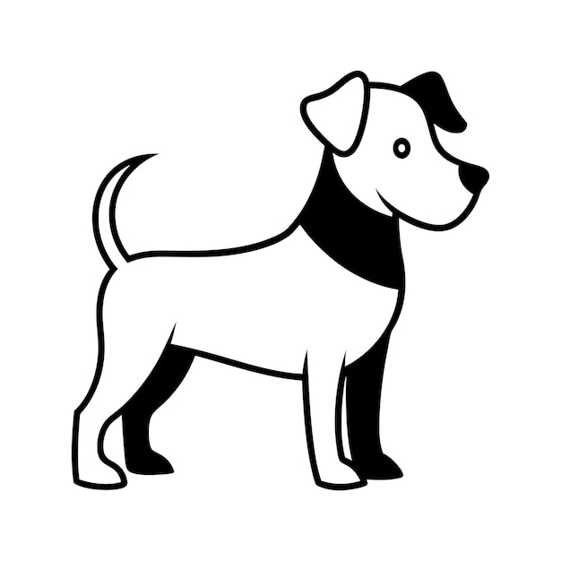 silhouette di cane in piedi