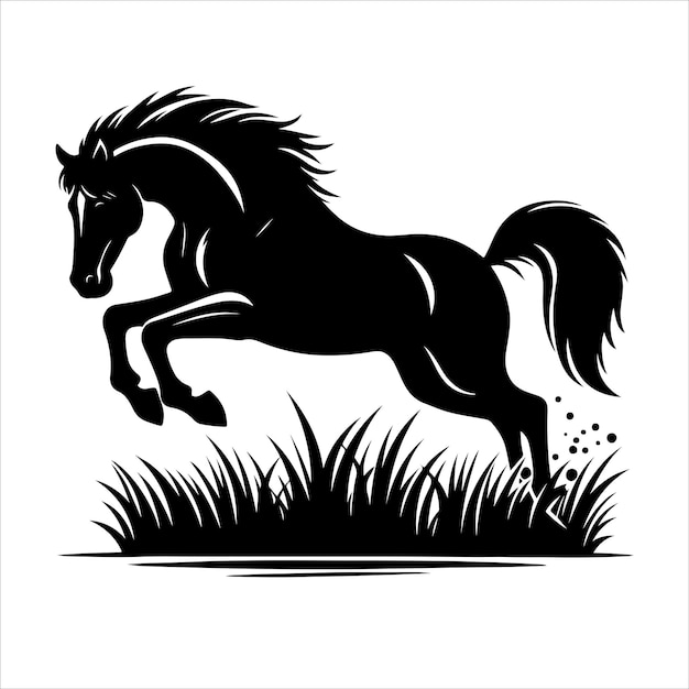 Silhouette di cavalli Illustrazione vettoriale
