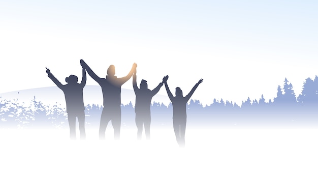 Silhouette di gruppo di persone