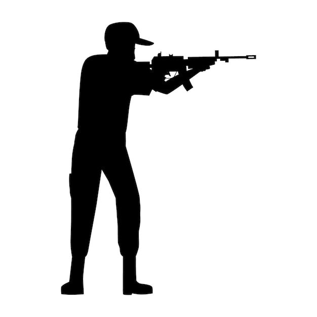 Silhouette di icona dell'esercito militare per temi di difesa e guerra