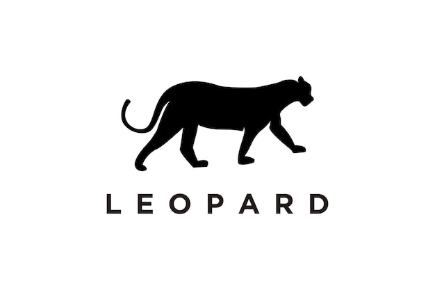 Silhouette di Jaguar Leopard Puma Lion Panther Cheetah Tiger logo design