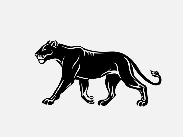 Silhouette di leone femmina