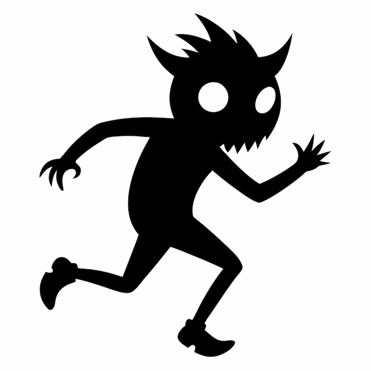 Vettore silhouette di mostro di halloween vettore nero