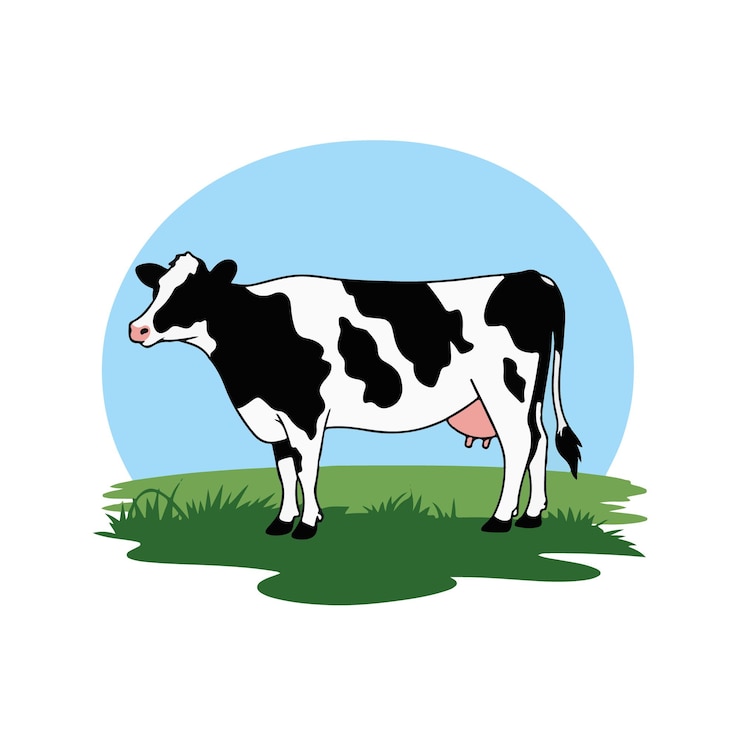 silhouette di mucche isolate su uno sfondo bianco Illustrazione vettoriale