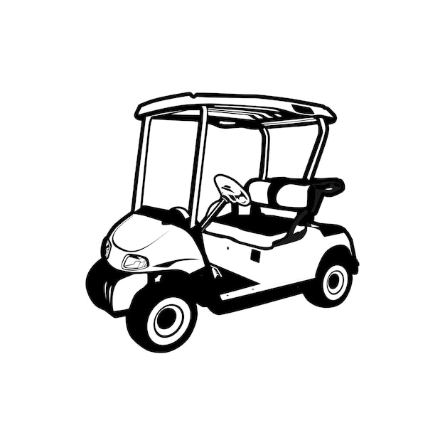 silhouette di passeggini da golf cart vettoriale