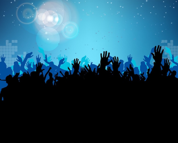 Silhouette di persone che ballano a una festa Vettore Illustrazione celebrazione evento vita notturna