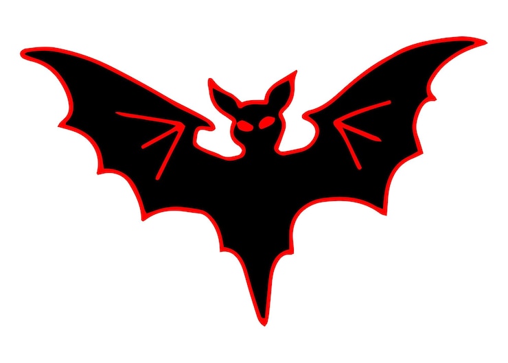 Vettore silhouette di pipistrello disegno di contorno in bianco e nero per halloween disegno grafico isolato disegnato a mano illustrazione in linea di un animale inquietante per la decorazione e la progettazione di inviti a feste stile doodle semplice