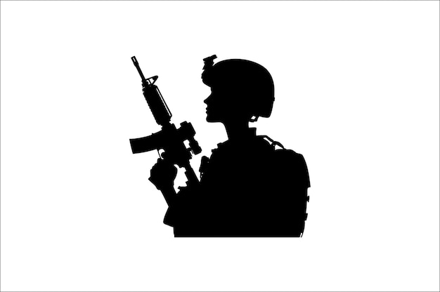 Silhouette di soldati dell'esercito Vettore bundle Silhouette Veteran Soldier vettore