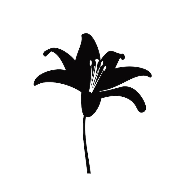 Silhouette di un fiore di giglio