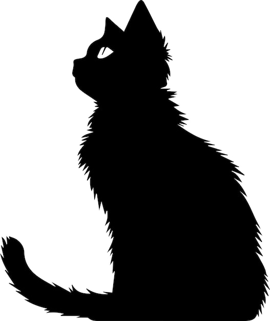 Silhouette di un simpatico gattino nero