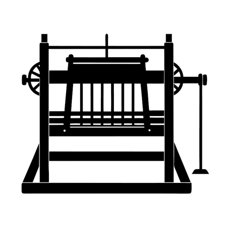 Vettore silhouette di un telaio d'epoca