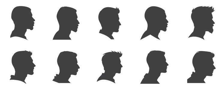 Vettore silhouette di un uomo visto dalla clip art vettoriale della collezione laterale