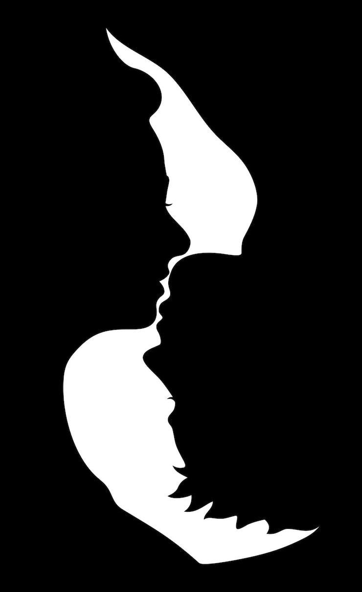 Vettore silhouette di una coppia innamorata