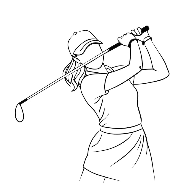 Silhouette di una giocatrice di golf in azione