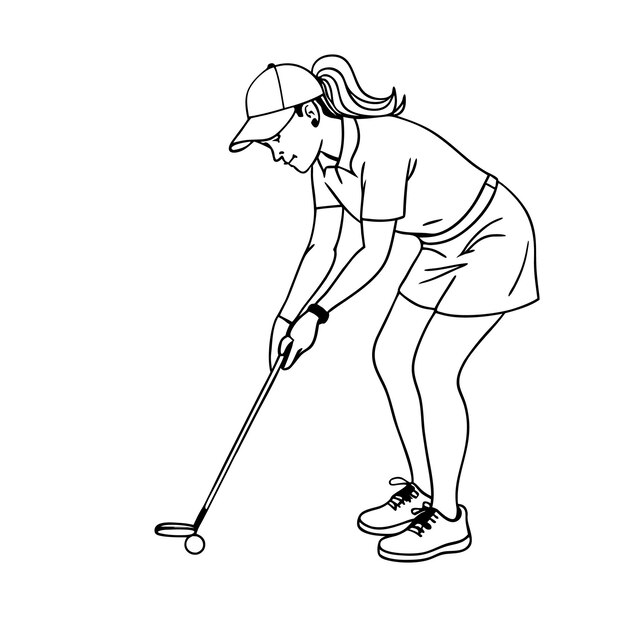 Silhouette di una giocatrice di golf in azione