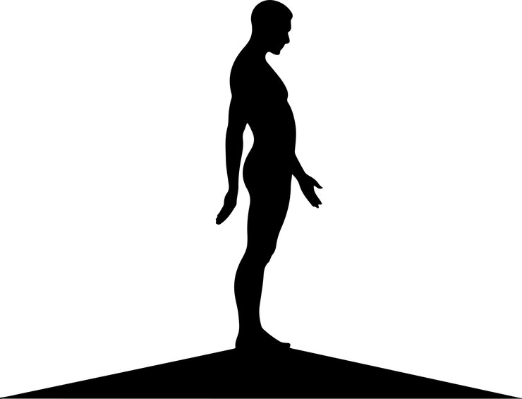 Vettore silhouette di una giovane donna