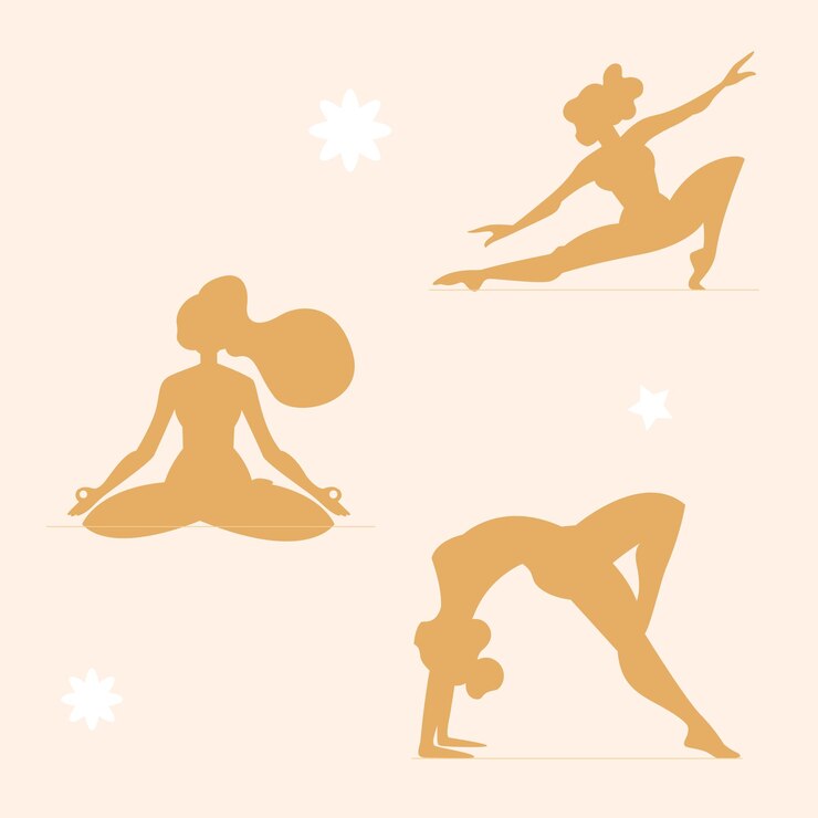 Silhouette Illustrazione Posizioni Yoga