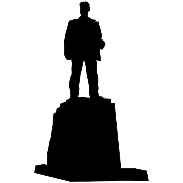 Silhouette monumento a Vladimir Mayakovsky a Mosca su uno sfondo bianco