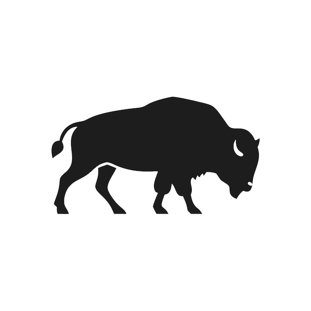 Silhouette nera di un bisonte